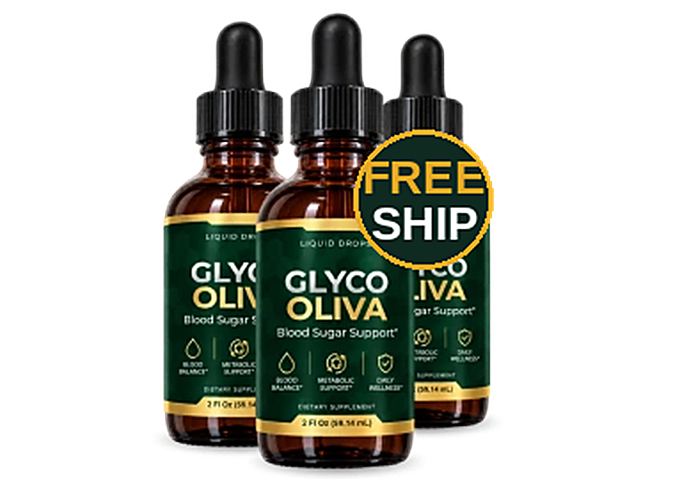 Three bottles of GlycoOliva Blood Sugar Support liquid drops